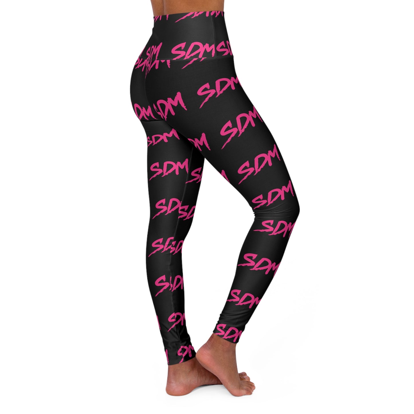 SDM Black Leggings Pink Logo