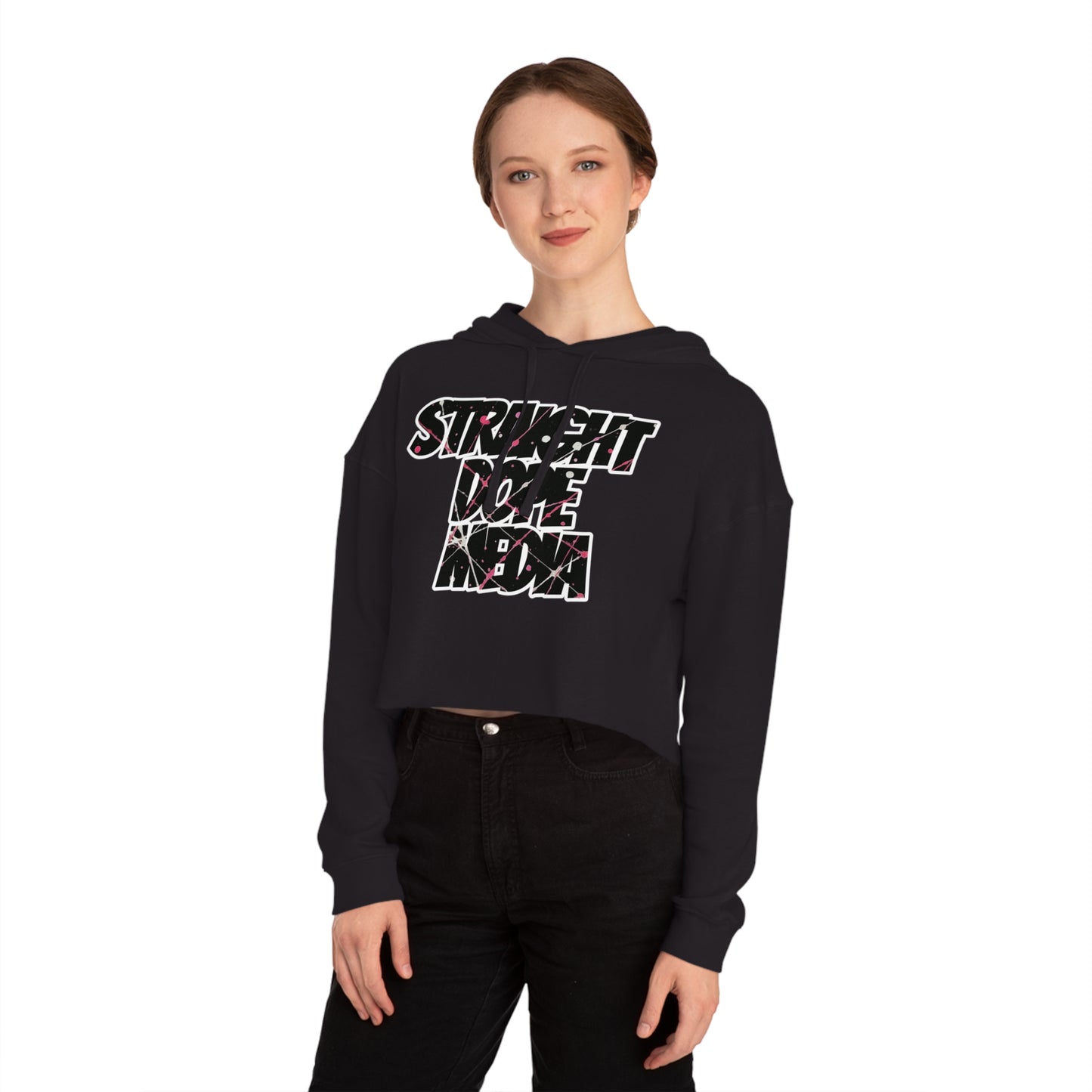 Straight Dope Media Paint Splatter Cropped Hoodie