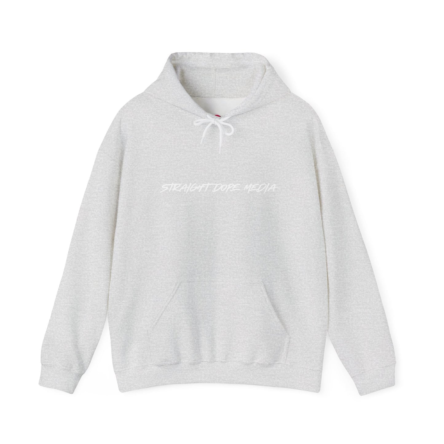 Straight Dope Media White Text Hoodie