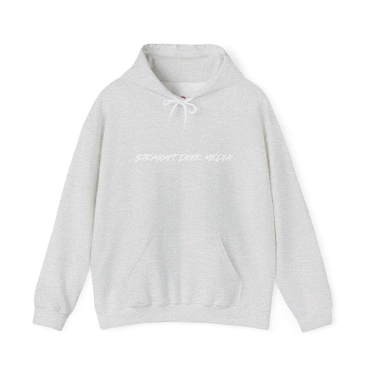 Straight Dope Media White Text Hoodie