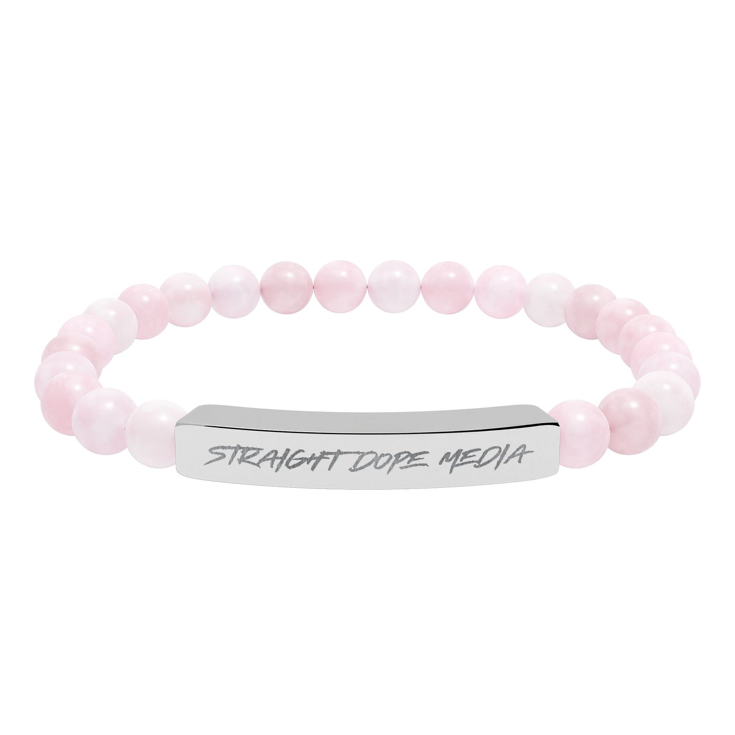 SDM Engraved Natural Stone Stretch Bar Bracelet