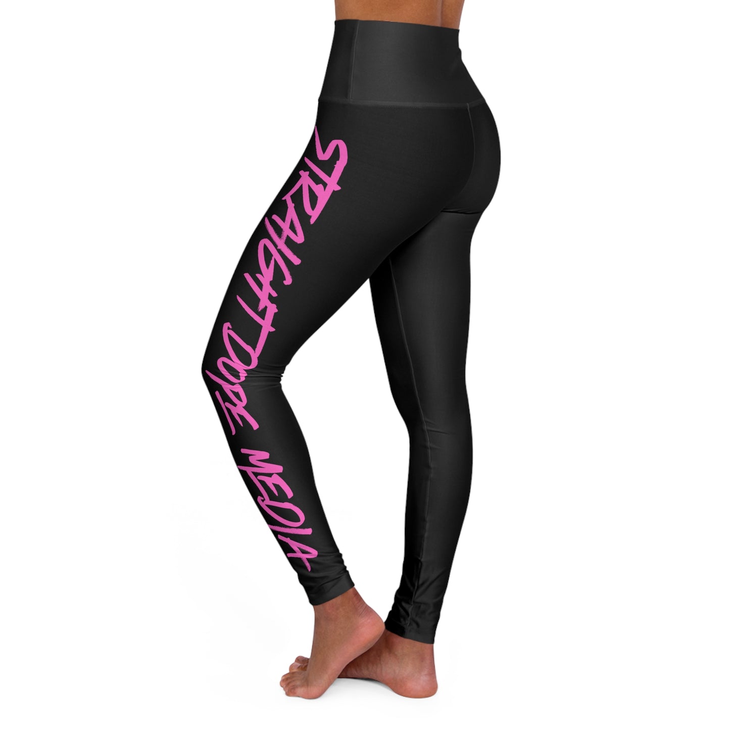 Straight Dope Media Pink Text Leggings
