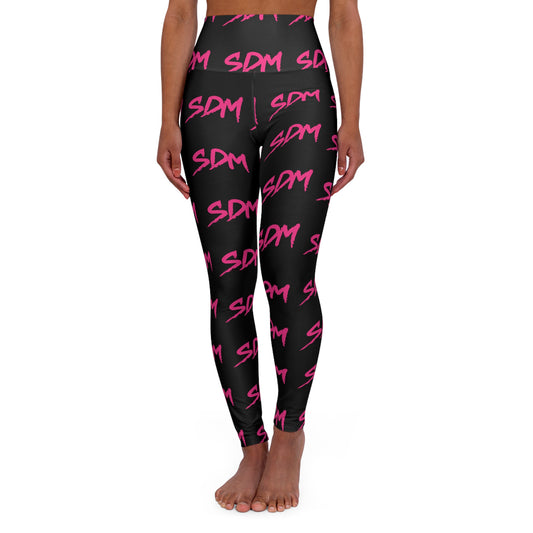 SDM Black Leggings Pink Logo