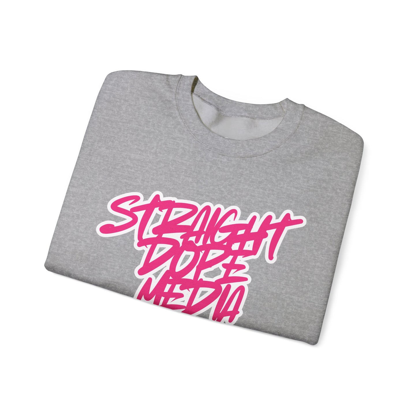 Straight Dope Media Graffiti Script Pink Text Sweatshirt