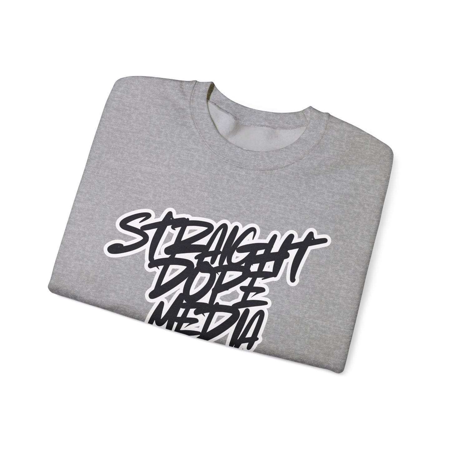 Straight Dope Media Graffiti Script Black Text Sweatshirt