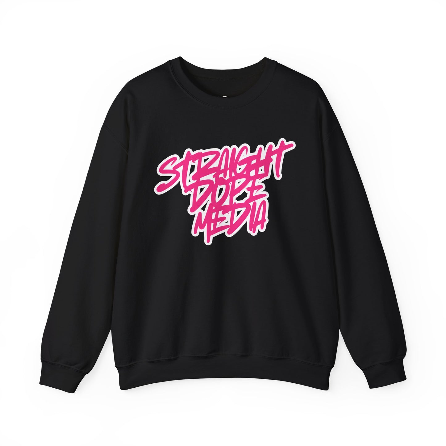 Straight Dope Media Graffiti Script Pink Text Sweatshirt
