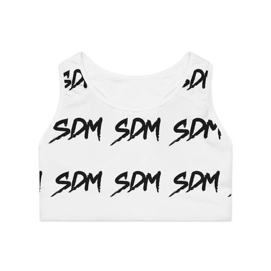 SDM White on Black AO Sports Bra