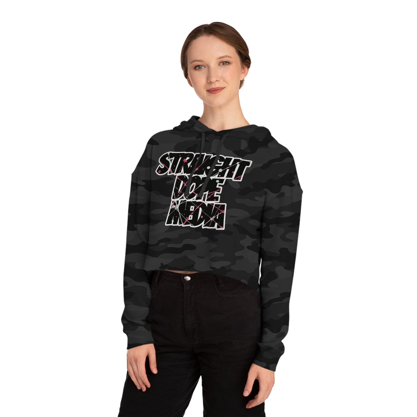 Straight Dope Media Paint Splatter Cropped Hoodie