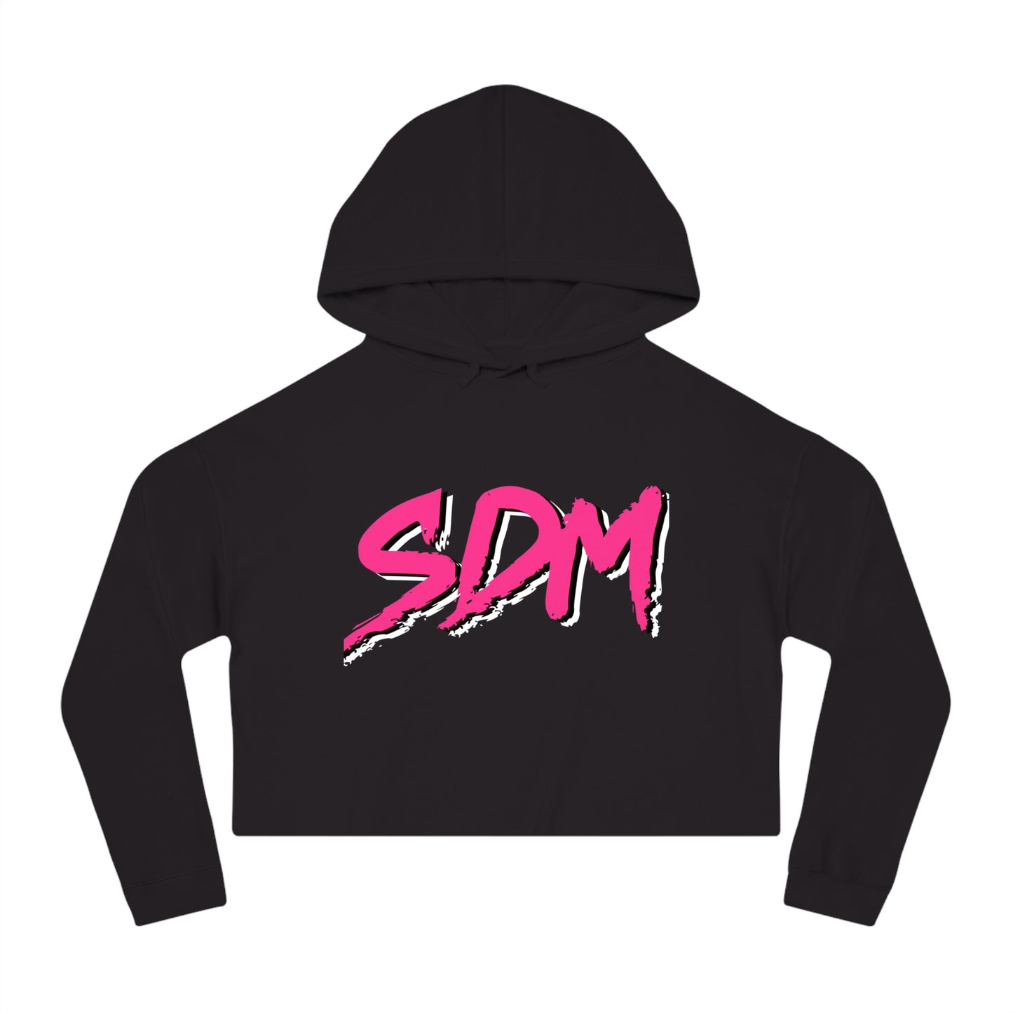 SDM Pink Text Cropped Hoodie