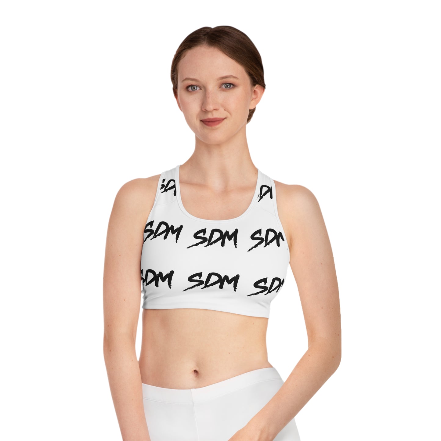 SDM White on Black AO Sports Bra
