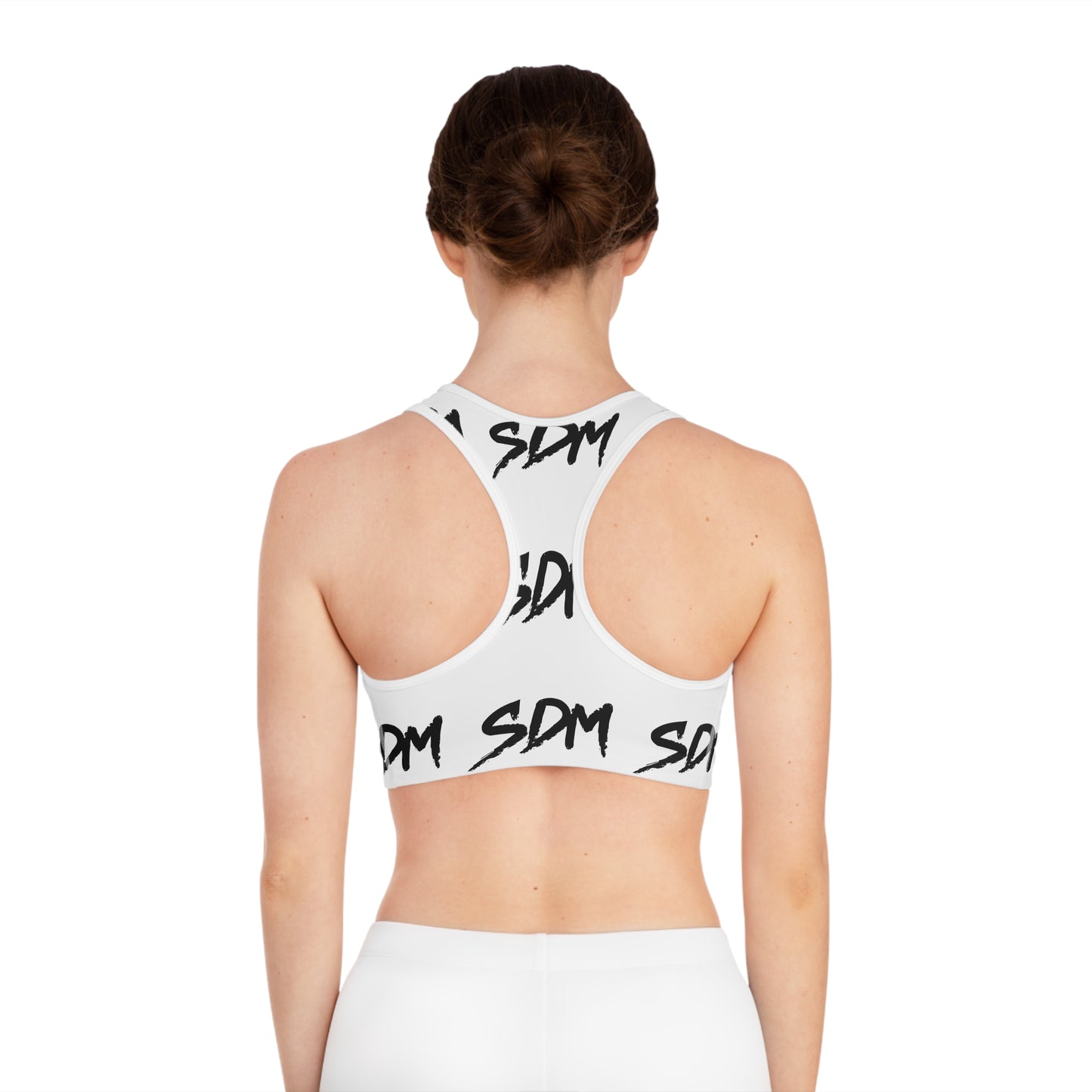 SDM White on Black AO Sports Bra