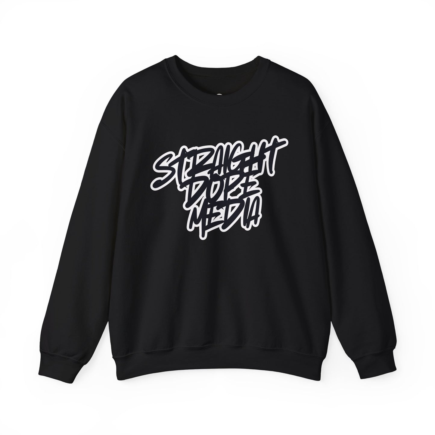Straight Dope Media Graffiti Script Black Text Sweatshirt