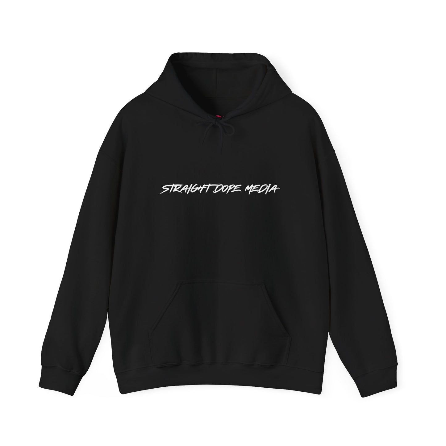 Straight Dope Media White Text Hoodie
