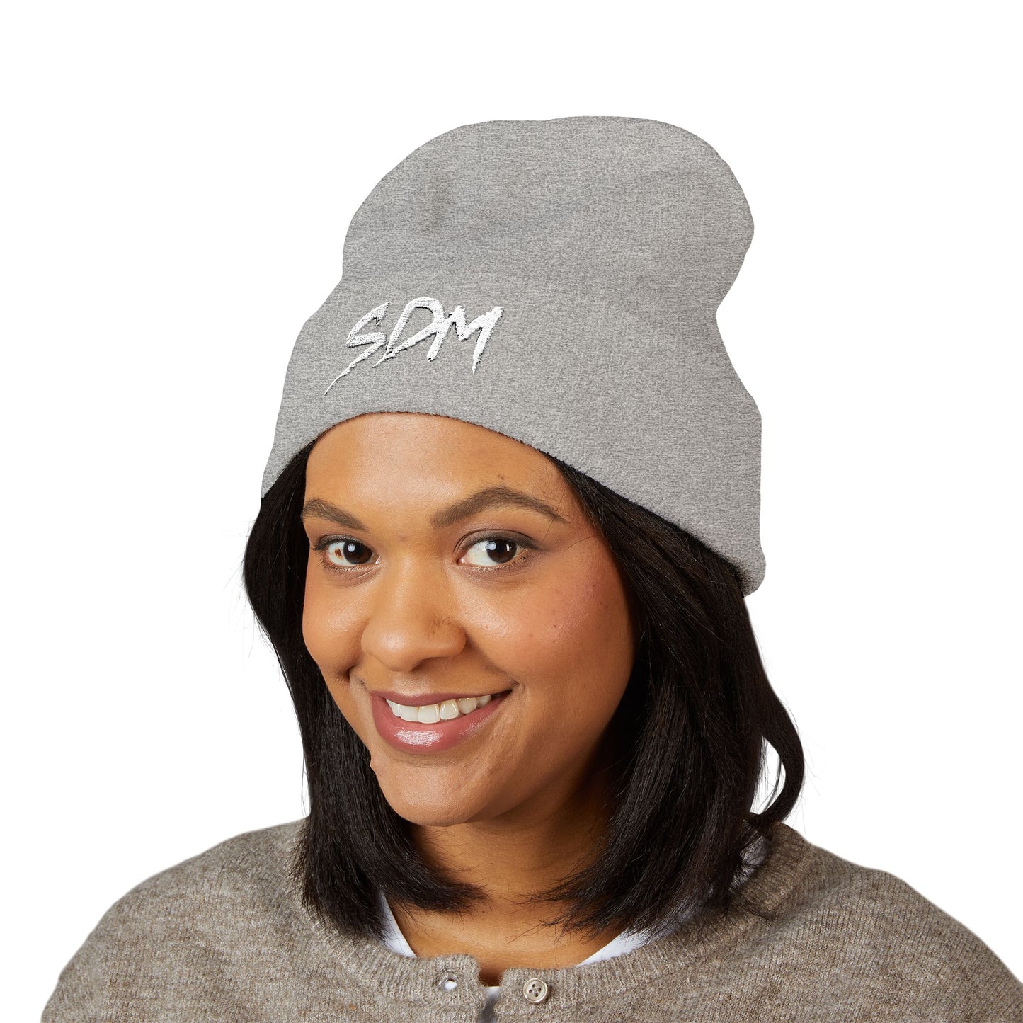 SDM White Logo Beanie
