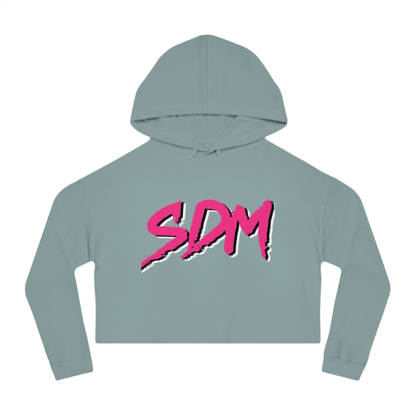 SDM Pink Text Cropped Hoodie