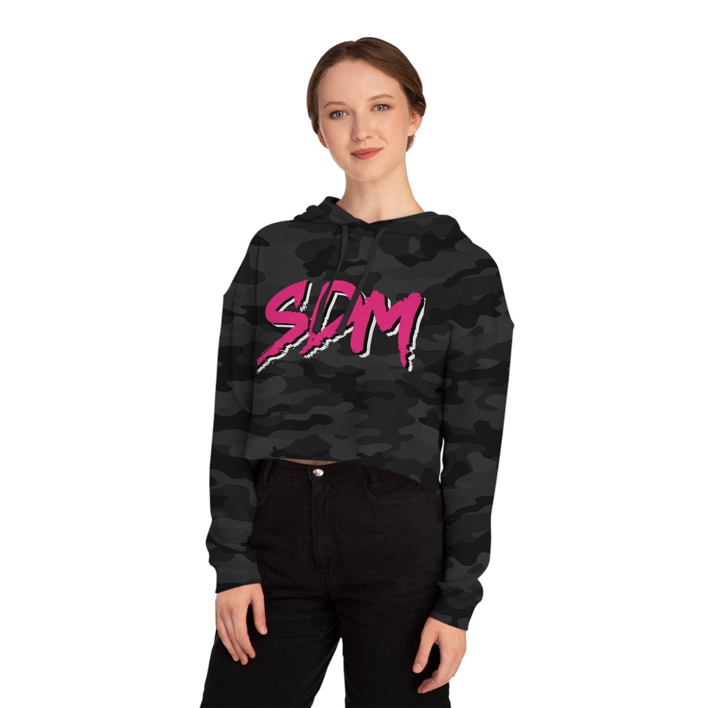 SDM Pink Text Cropped Hoodie