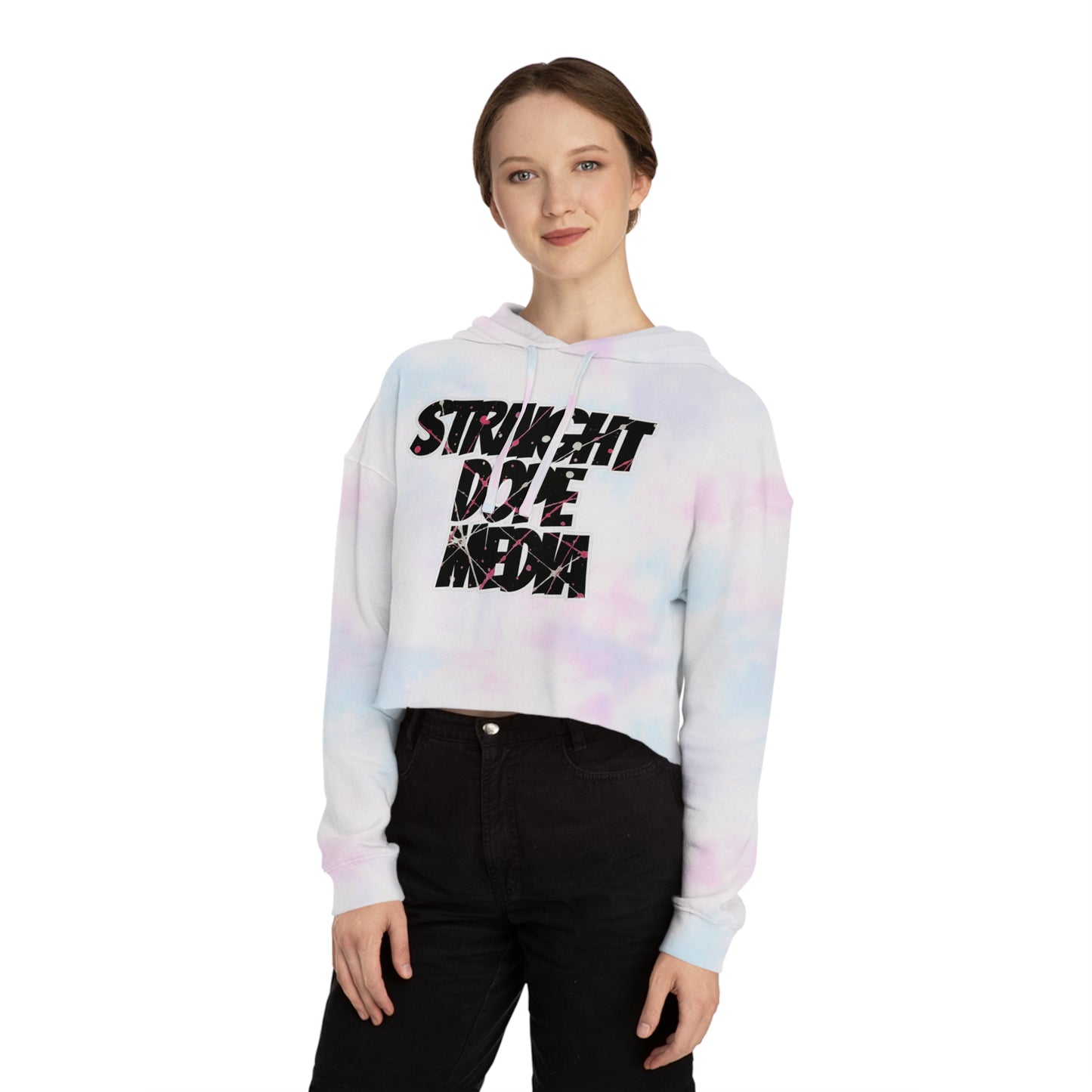 Straight Dope Media Paint Splatter Cropped Hoodie