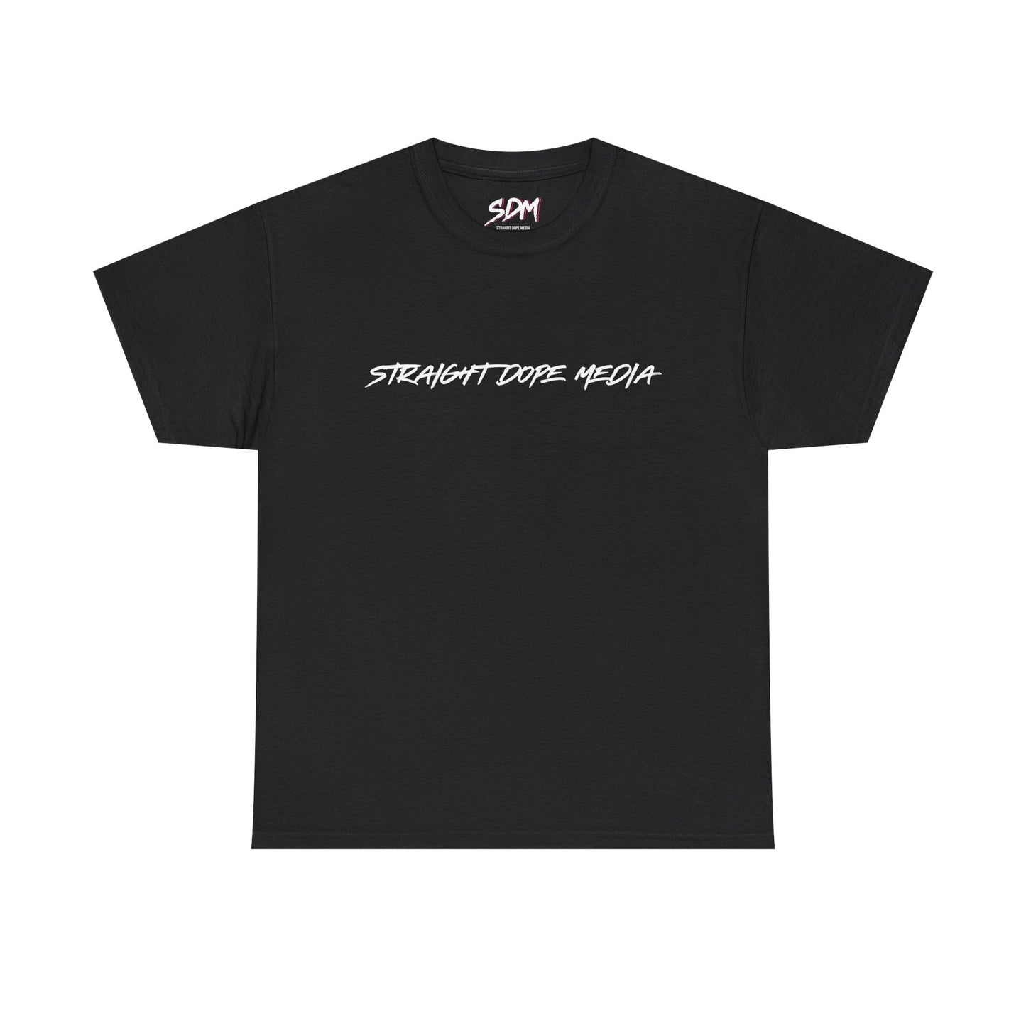 Straight Dope Media White Text Tee