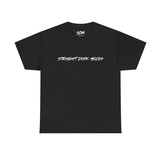 Straight Dope Media White Text Tee