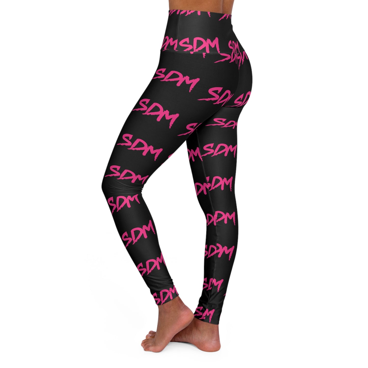 SDM Black Leggings Pink Logo