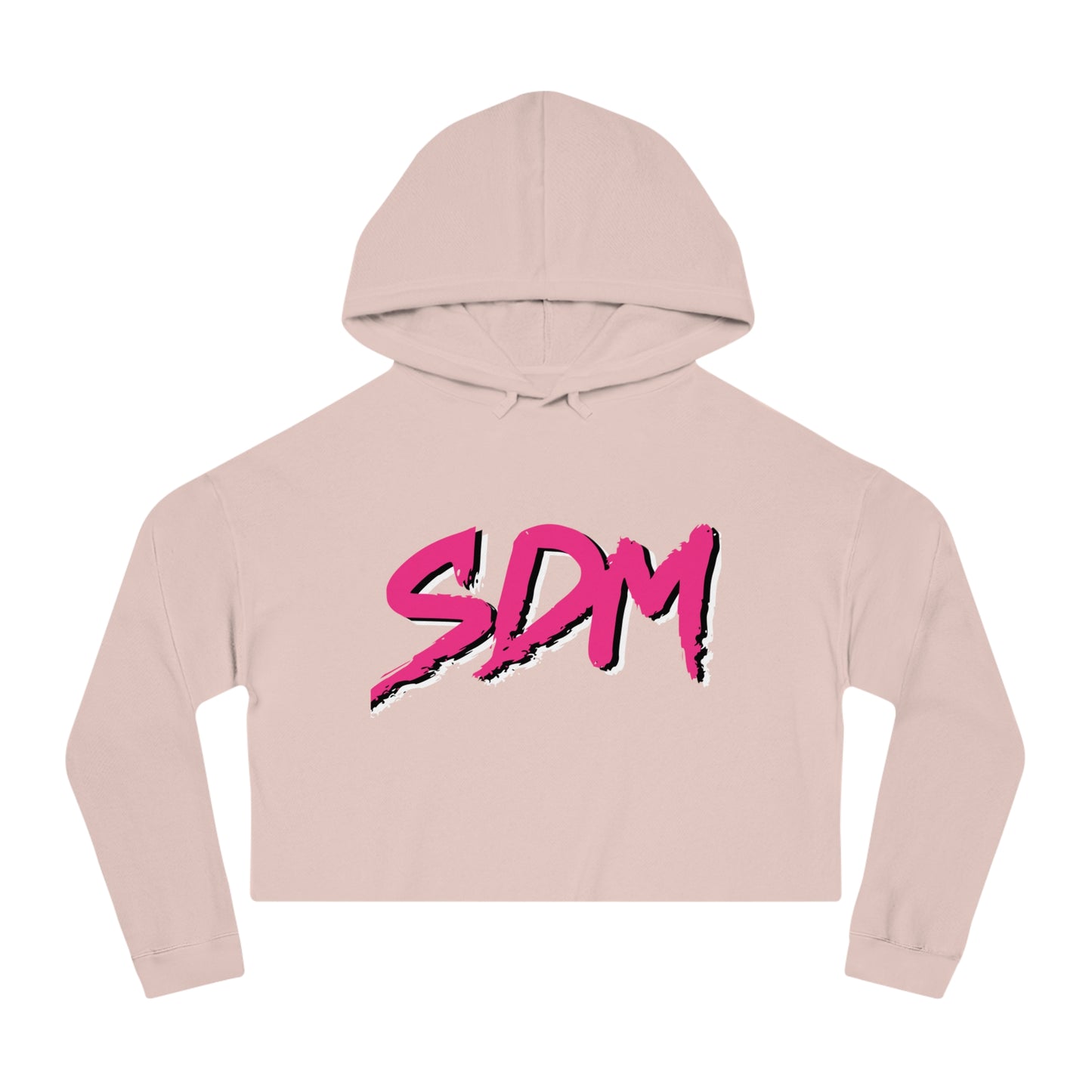SDM Pink Text Cropped Hoodie