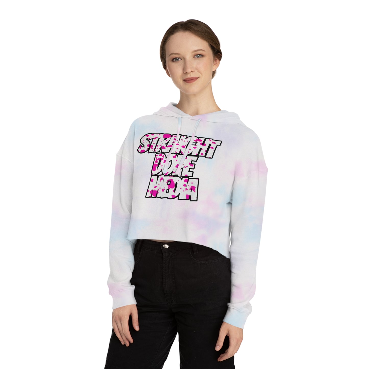 Straight Dope Media Paint Splatter Cropped Hoodie