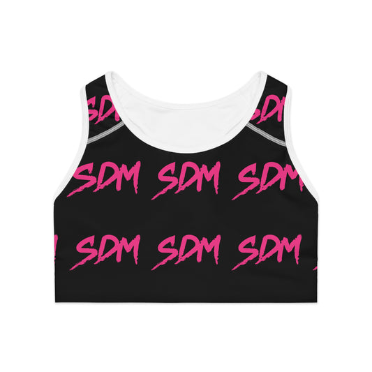 SDM Pink on Black AO Sports Bra