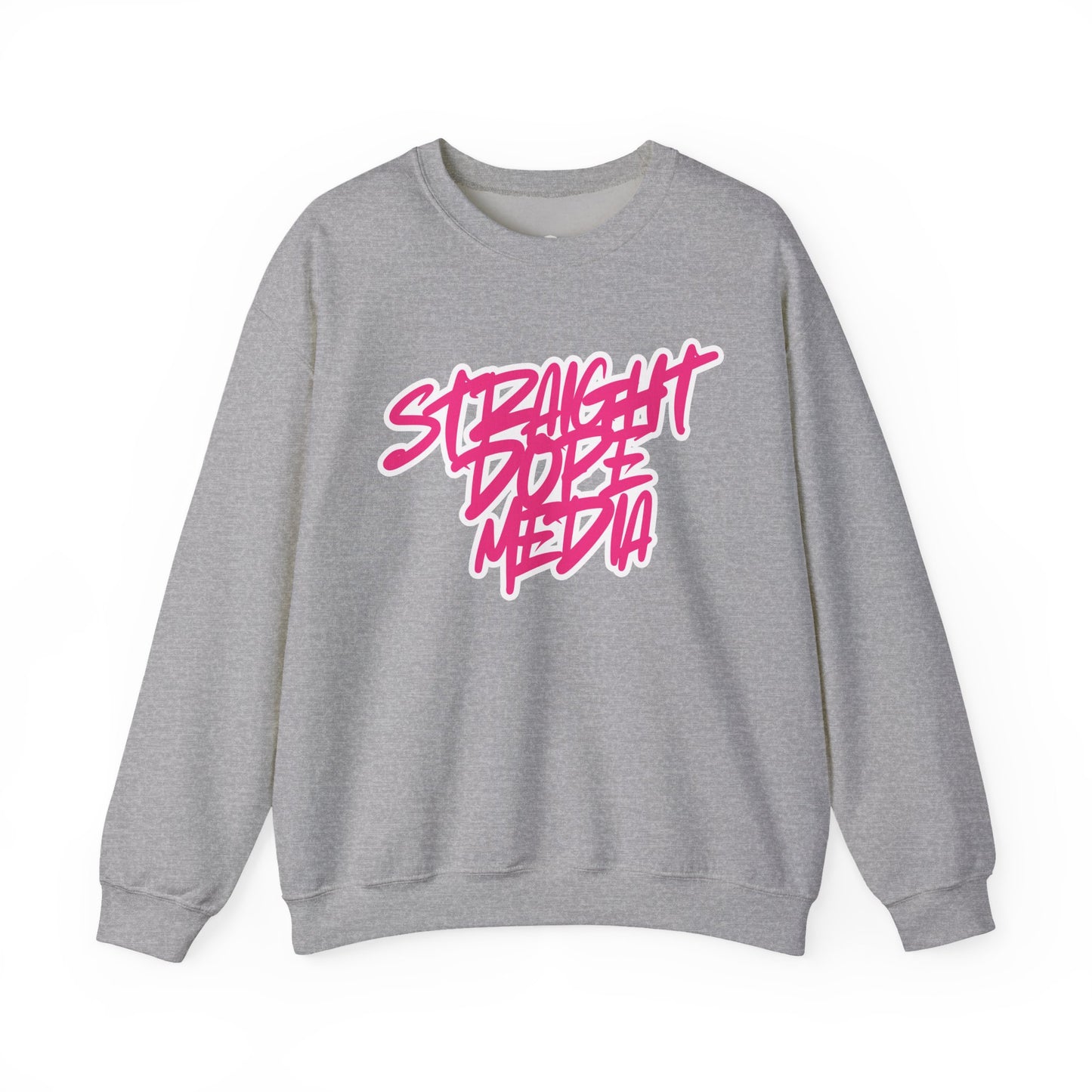 Straight Dope Media Graffiti Script Pink Text Sweatshirt