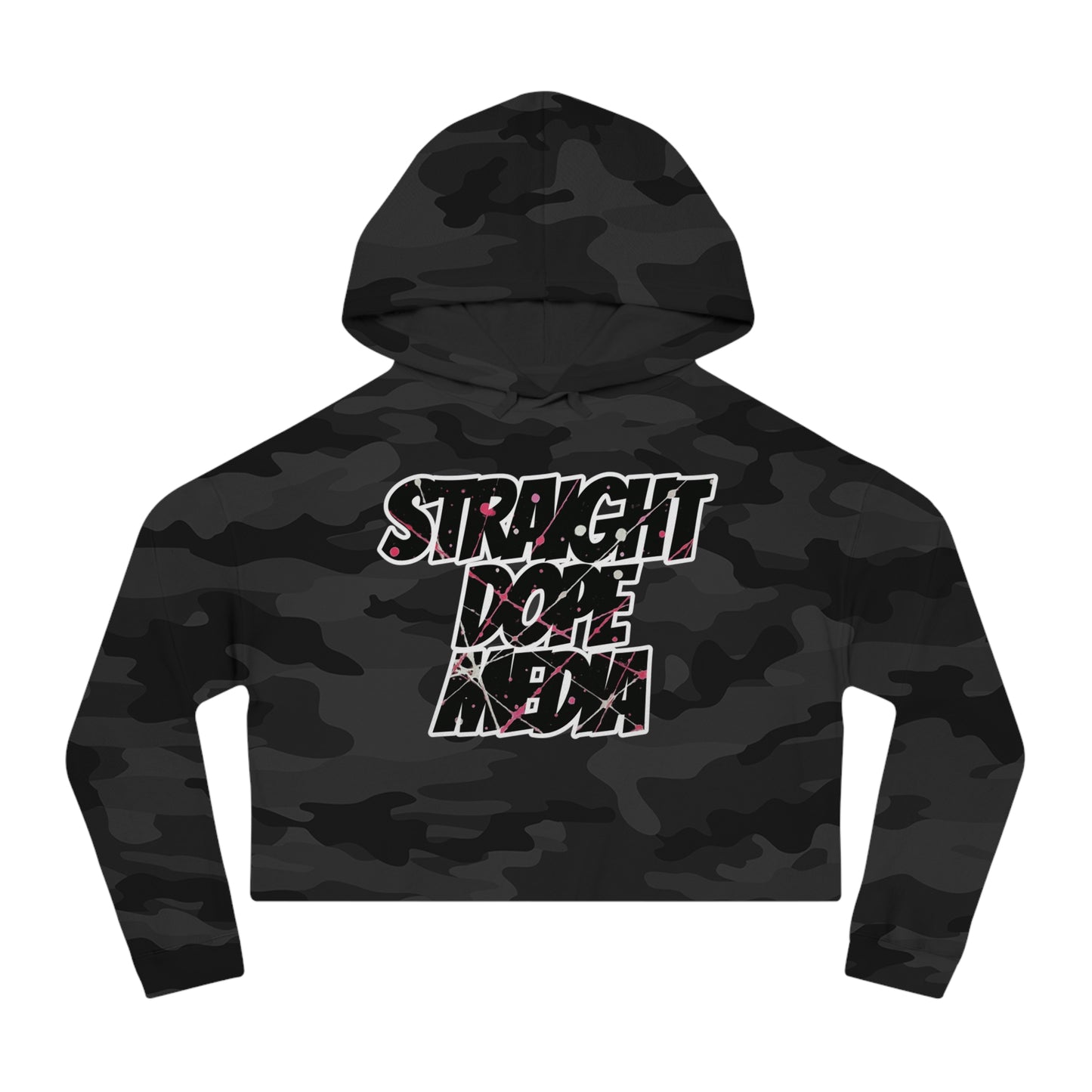 Straight Dope Media Paint Splatter Cropped Hoodie