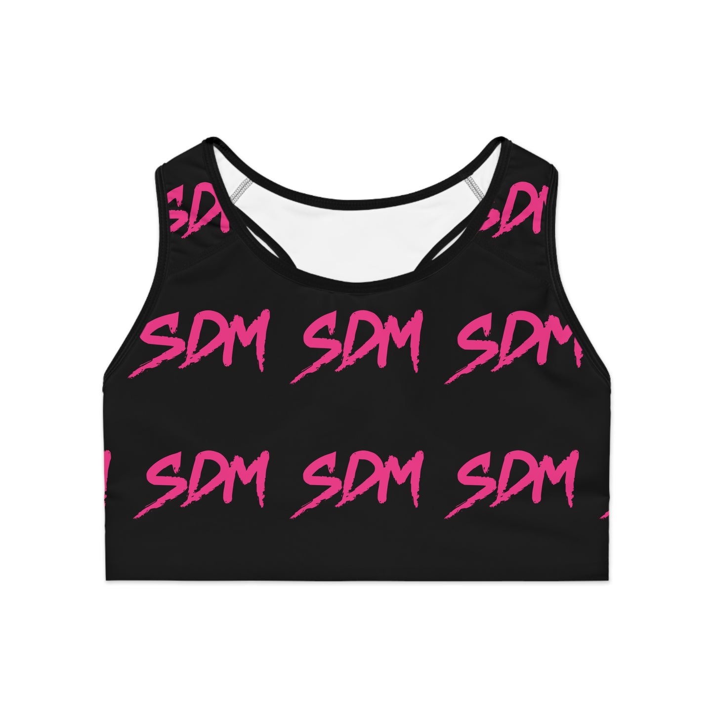 SDM Pink on Black AO Sports Bra