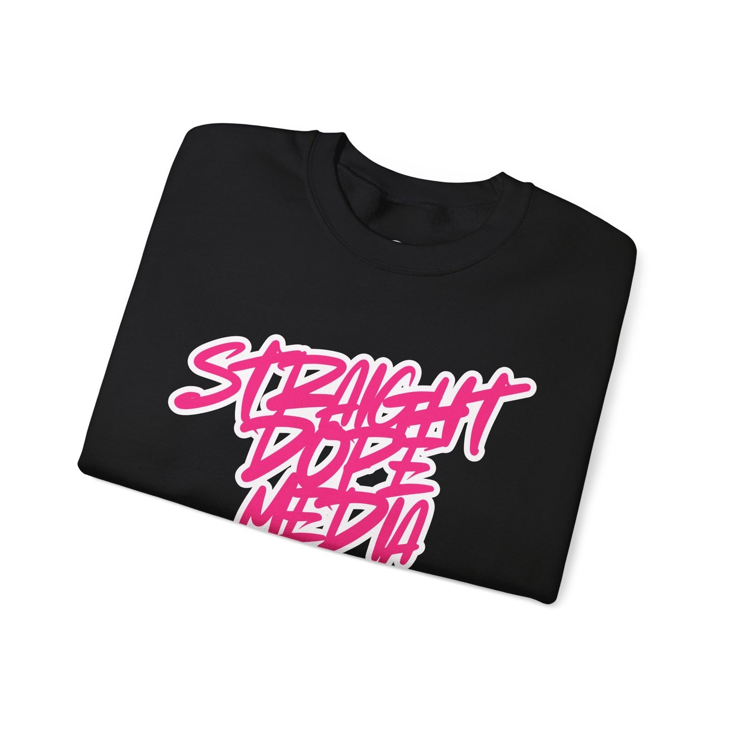 Straight Dope Media Graffiti Script Pink Text Sweatshirt