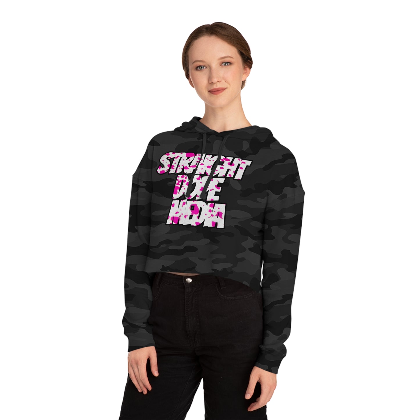 Straight Dope Media Paint Splatter Cropped Hoodie