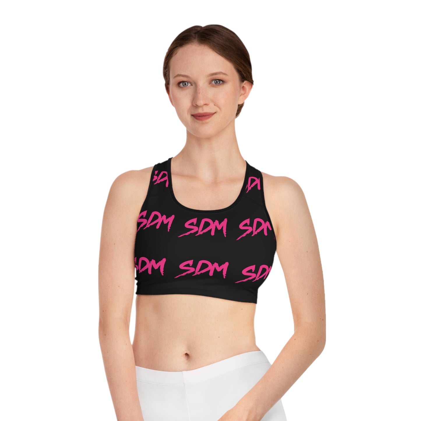 SDM Pink on Black AO Sports Bra