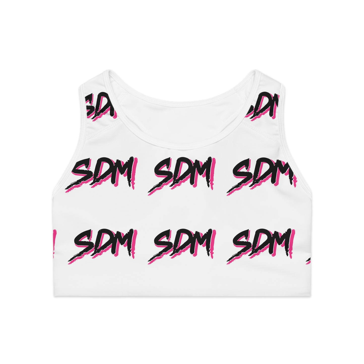 SDM 3 Color Logo on White AO Sports Bra